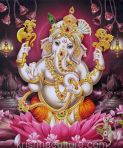 Ganesh on Lotus Canvas Art