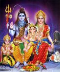 Shiva Family Canvas Art 15x18
