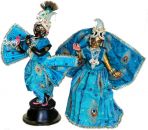 Radha Krishna Black Gold Brass 18"