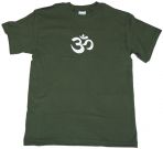 OM T-shirt: White on Forest