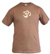 OM T-shirt: White on Brown Small