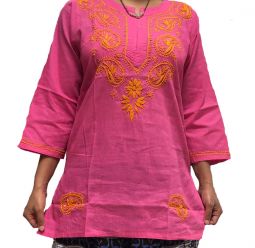 Short Kurti Pink with thread print 38"