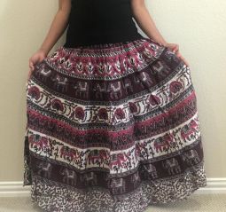 Cotton Skirt Pink White & Grey 36"