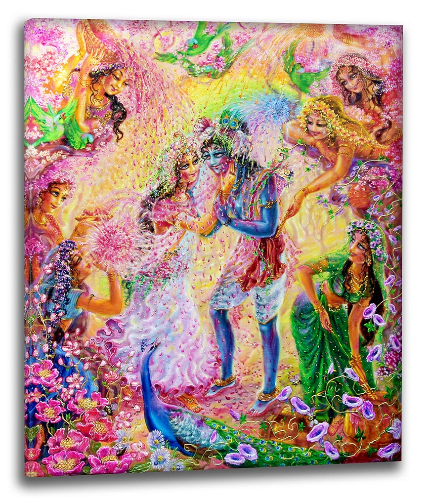 holi powder on canvas paste