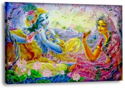 Radha Krishna Govardhan Canvas Print