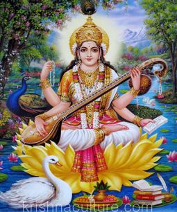 Saraswati Golden Canvas Art