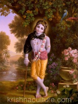 Kishore Krishna Canvas Art 9x12"