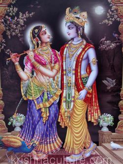 Radha Krishna Flute Canvas Art