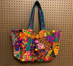 Jaipur Large Quilted Handbag Orange Color