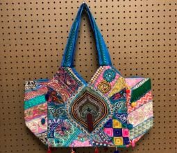 JAIPUR LARGE QUILTED HANDBAG FLOWER PATTERNS