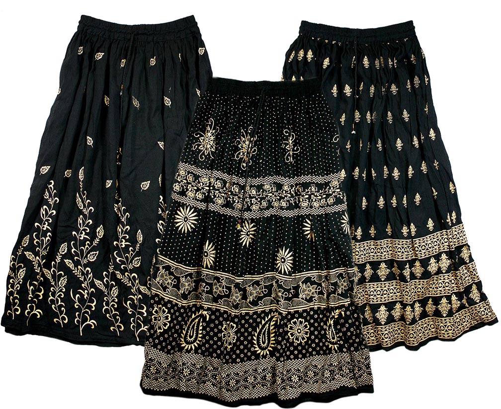 black and gold indian skirt