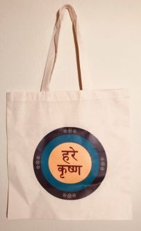 Canvas Tote Vrindavan design Natural 14 x 15"